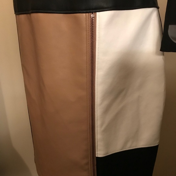 Multi-Color Leather Midi Dress - Picture 2 of 2